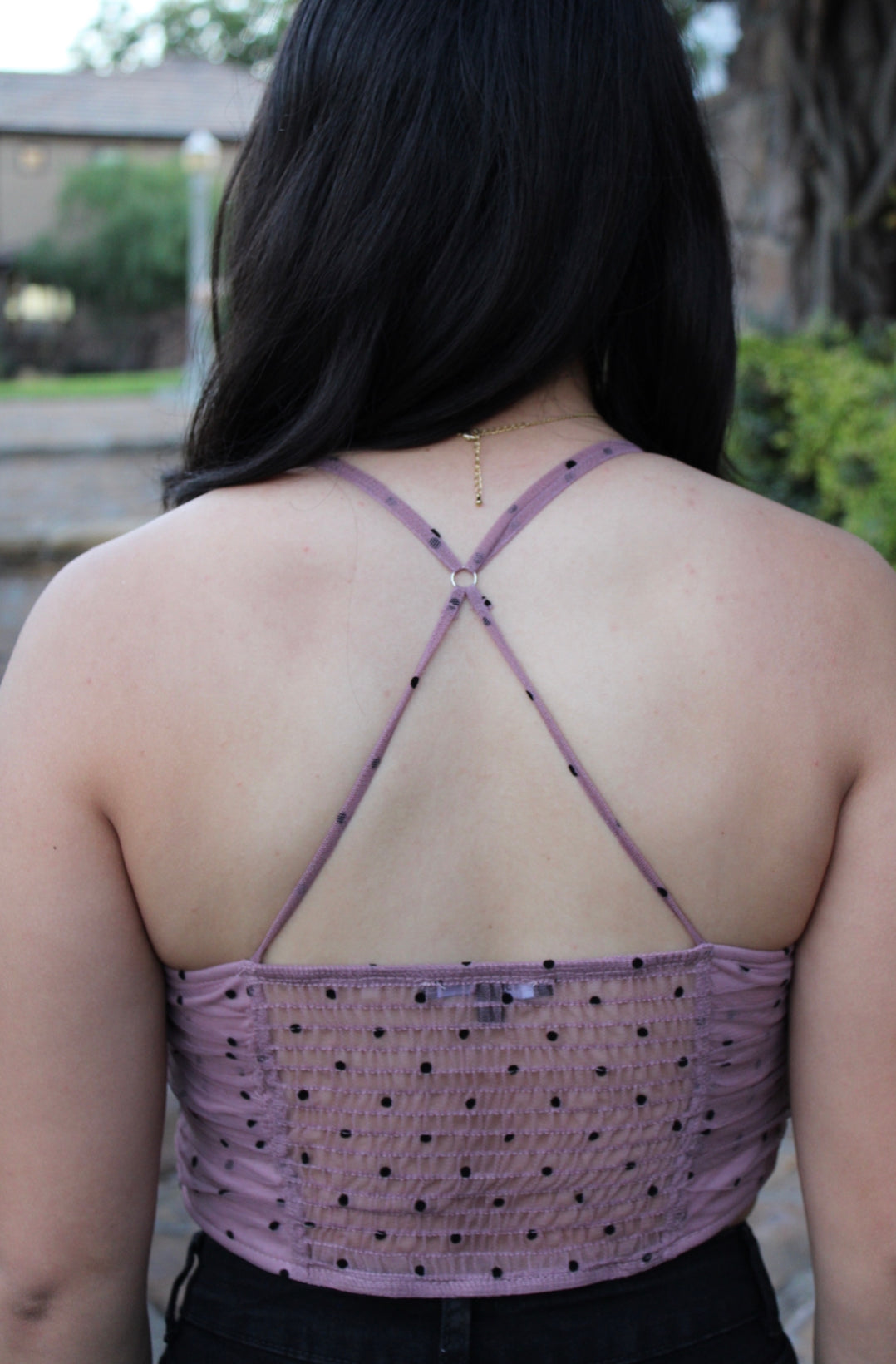 Pink Polka Dot Crop Top