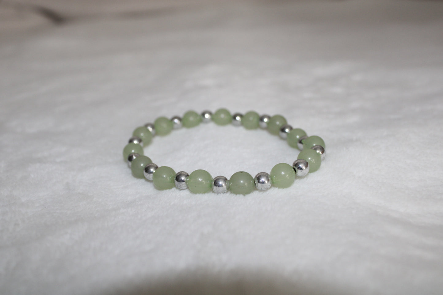 Sage Jade Bead Bracelet