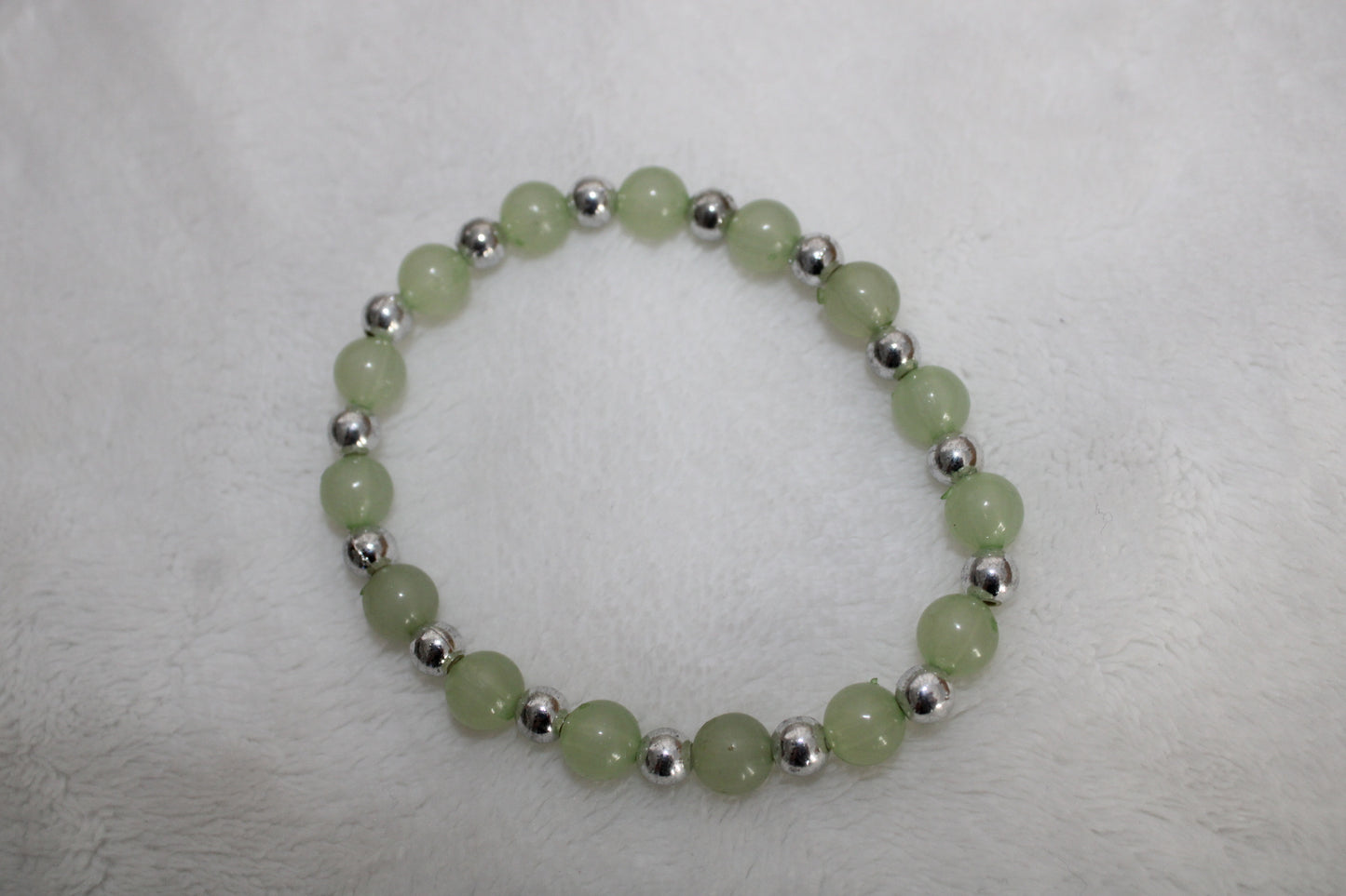 Sage Jade Bead Bracelet