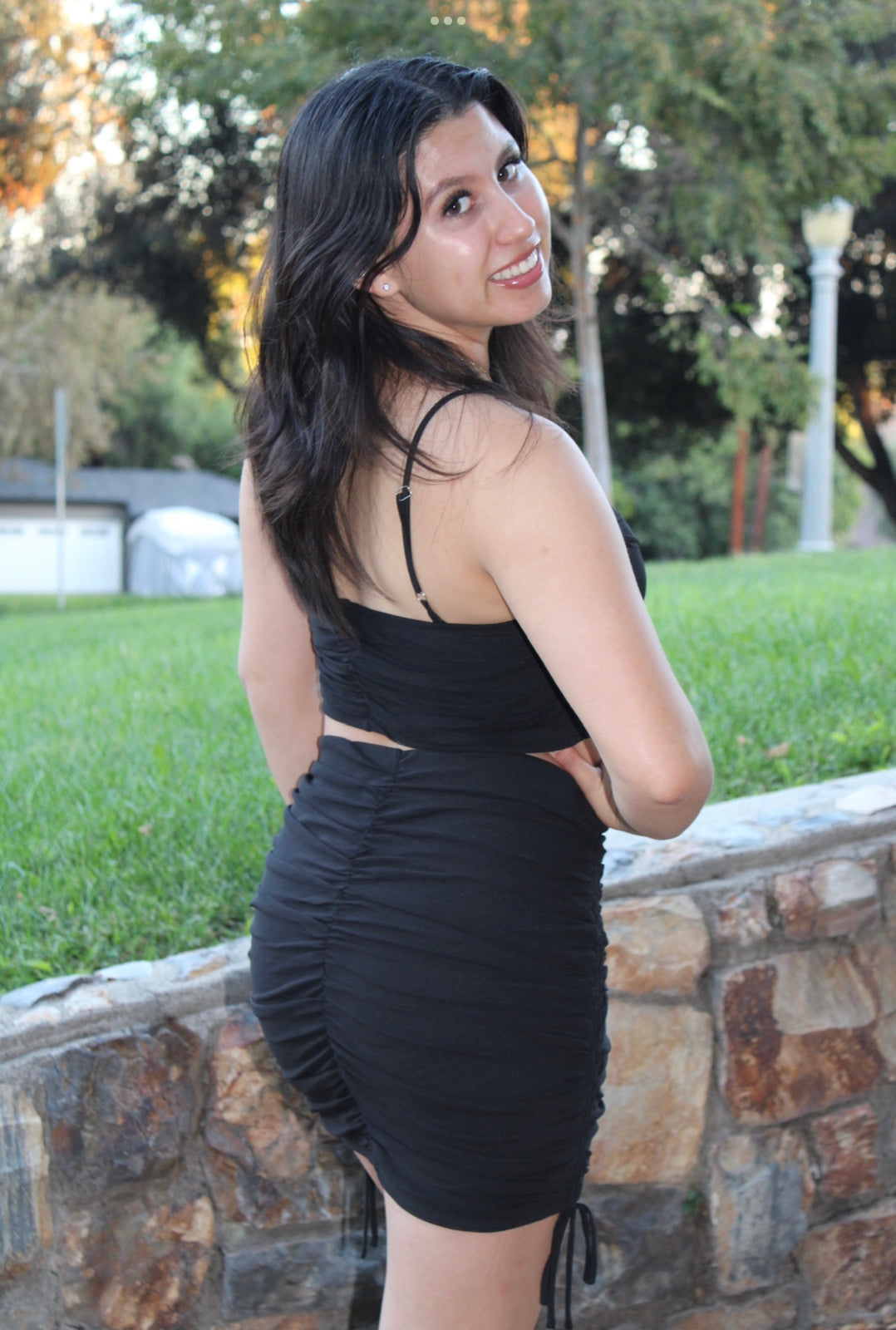 Black Two-Piece Clip Up Set