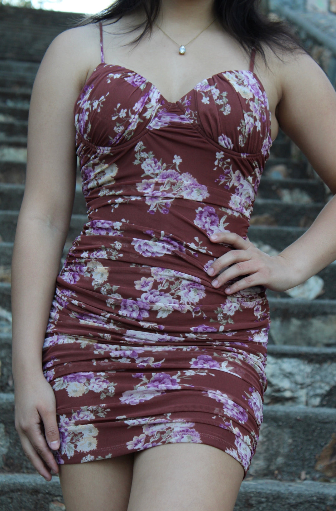 Crimson Sexy Floral Dress