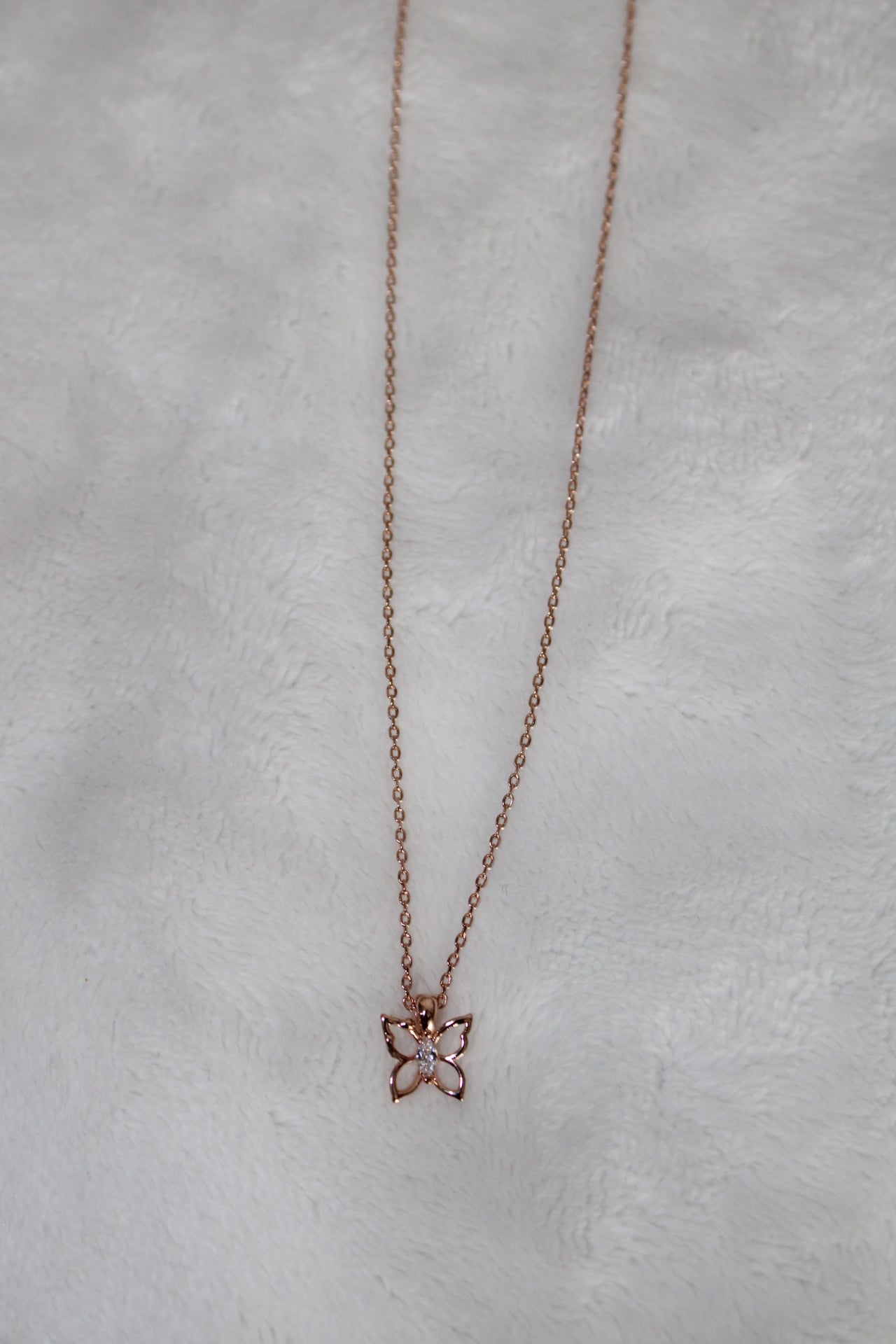 Rose Gold Hollow Butterfly Necklace