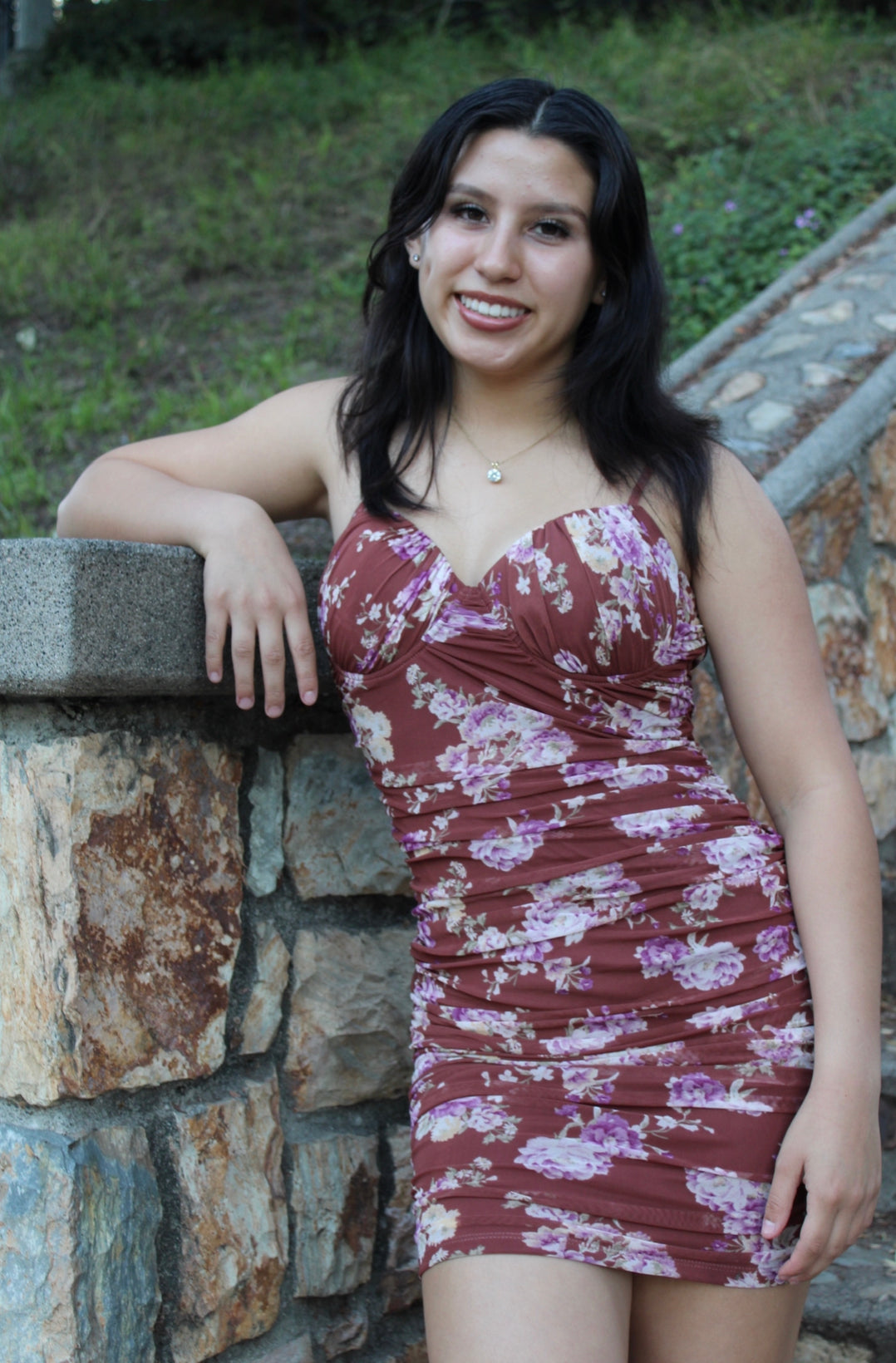 Crimson Sexy Floral Dress
