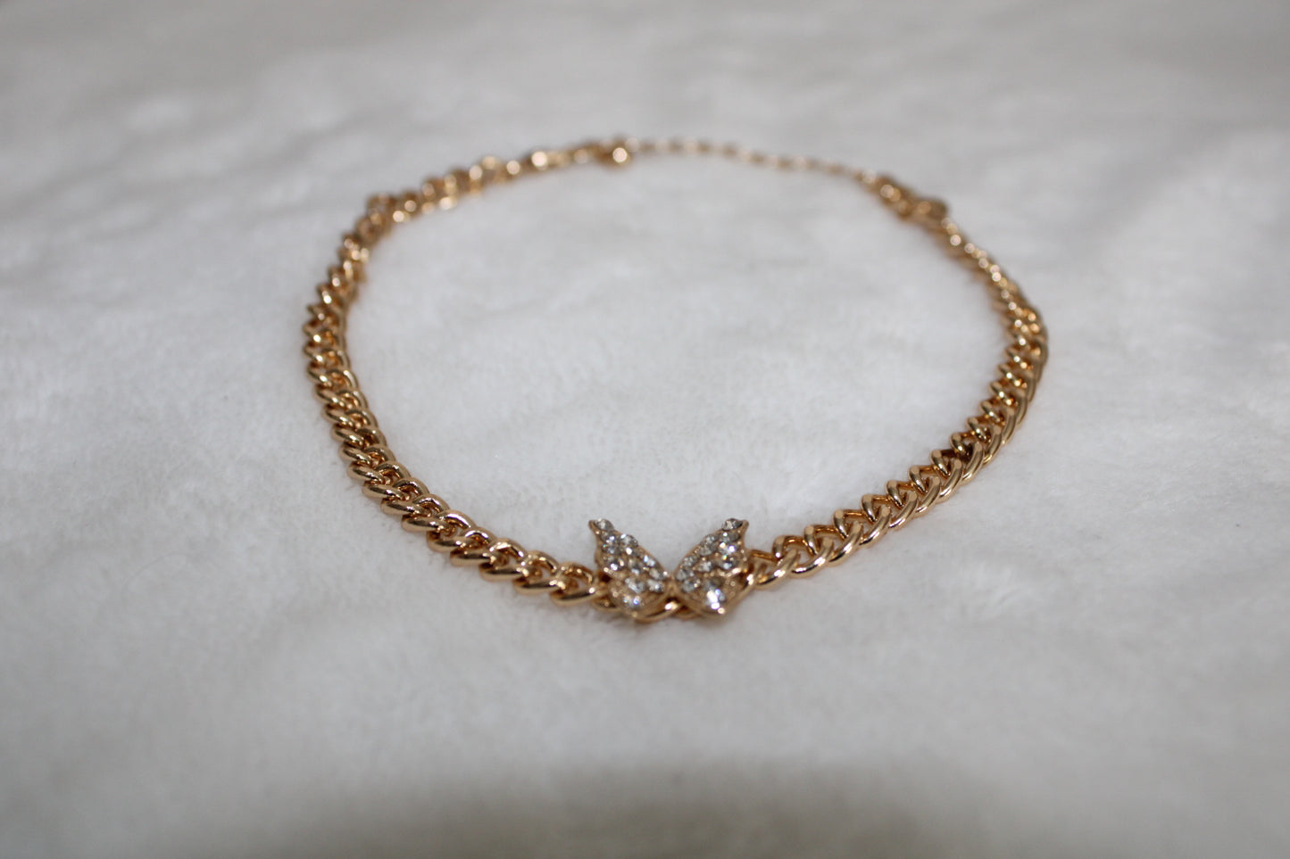 Diamond Butterfly Gold Chain Anklet