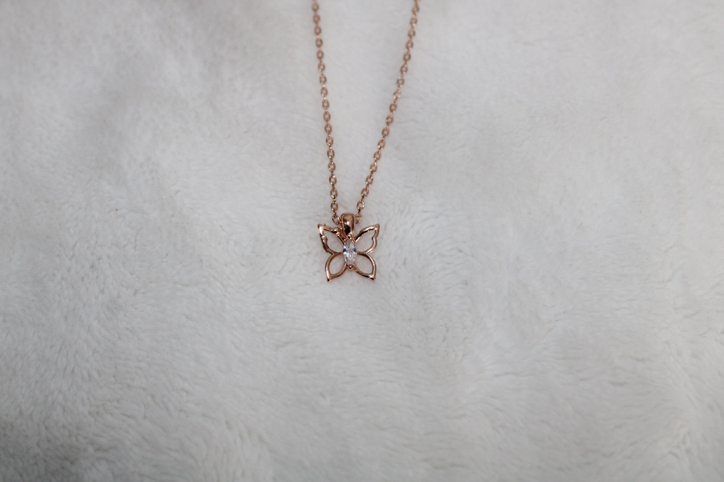 Rose Gold Hollow Butterfly Necklace