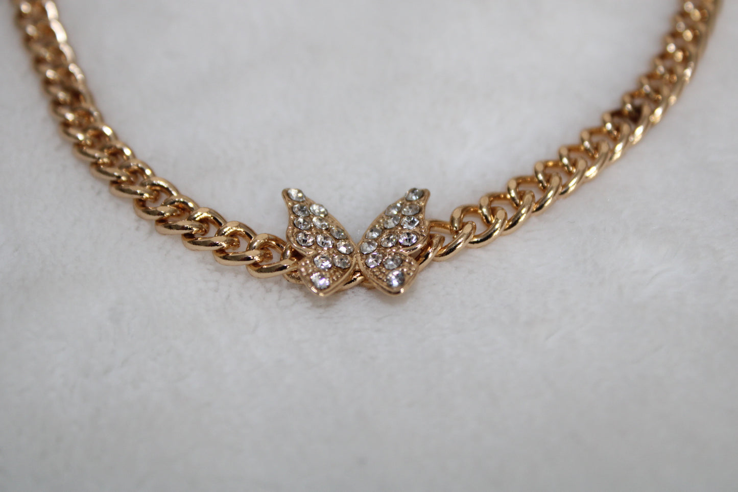 Diamond Butterfly Gold Chain Anklet